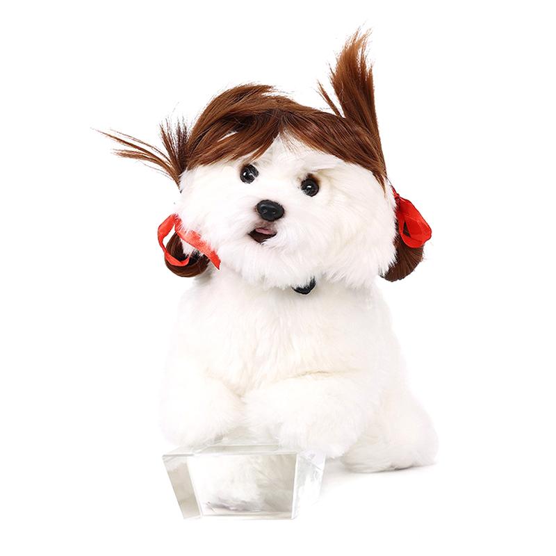 Кошка Собака Домашние животные Парики Головной убор Забавный костюм Щенок Трансвестит Косплей Одевание Милые питомцы Набор для волос Забавный реквизит Головные уборы Аксессуары