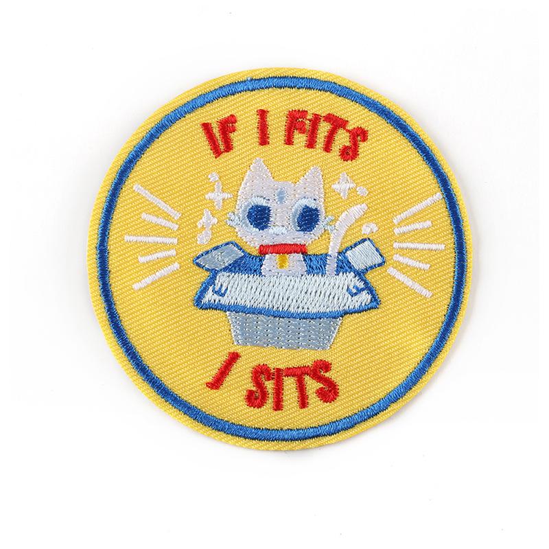 Вышитый значок, круглый значок, аксессуары для одежды, обувь и головные уборы, аксессуары для багажа, нашивка с изображением персонажа мультфильма, вышитая наклейка на ткань