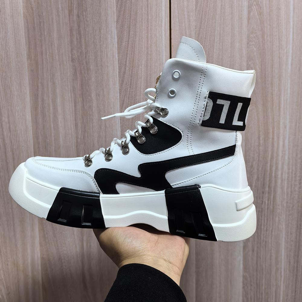 Роскошный дизайнерский тренд мужская обувь плоская повседневная обувь толстая подошва ботильоны кроссовки zapatos hombre A6