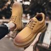 Мужские модные желтые рабочие ботинки с низким голенищем - толстая подошва осень/зима 2023