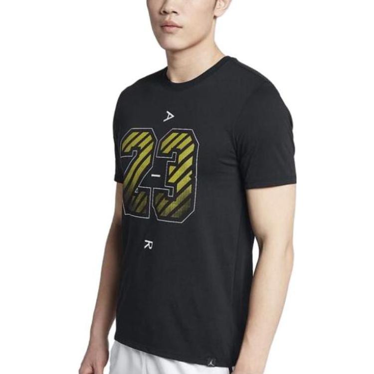 Jordan T Shirts Men's Black Crew Neck Straight Fit AQ8147-010