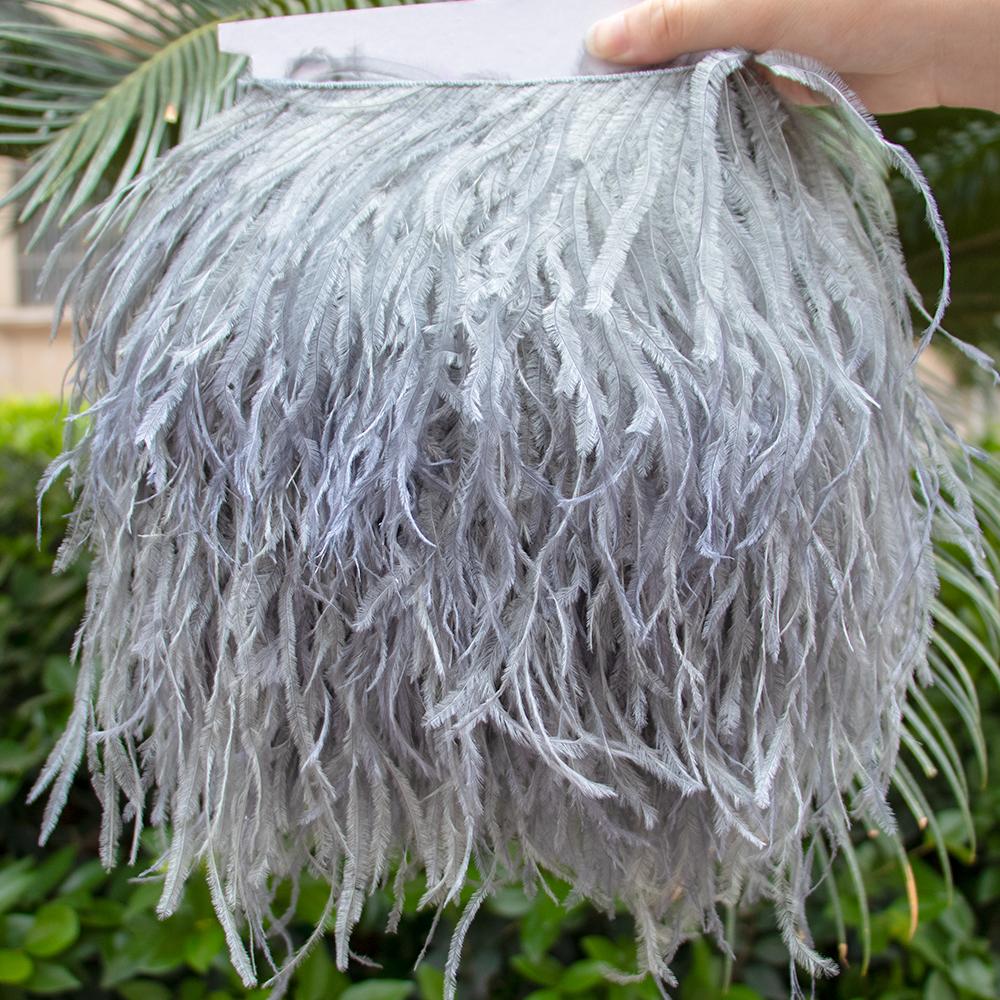 Feather1Meter Отделка из страусиных перьев 10-15/15-18/18-22 см Перья Бахрома Лента для Домашней Вечеринки Платья Шитья Свадебного Украшения Высокое Качество