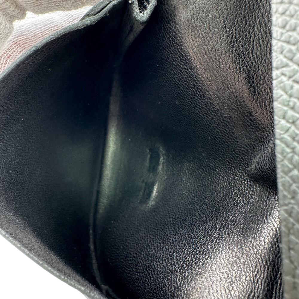 Hermes Кожаный чехол для карт из бобовой кожи черный кожаный унисекс Б/У