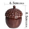 with Lid Ceramics Storage Jar Multi-functional Candlestick Decorative Pinecone Candle Cup  Gift