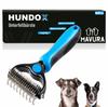 HUNDOX Undercoat Brush Blue Dematting Grooming Dogs Cats Undercoat Fur