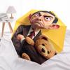 1PC Mr. Bean Automatic Folding Umbrella - Compact 8-Rib Design, Durable Plastic & Iron, Daily Use F010638