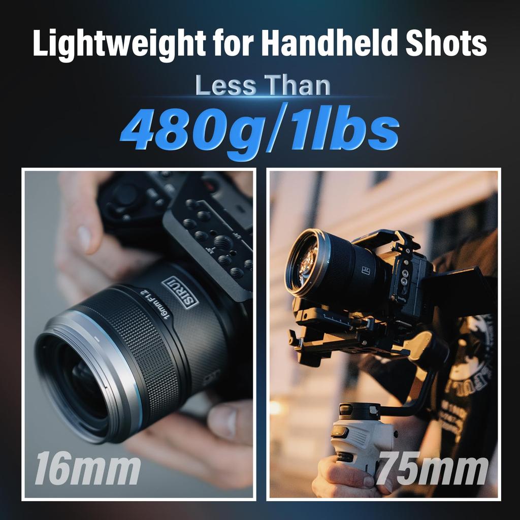 SIRUI Sniper 16mm and 75mm Autofocus Lens Camera Lens for and Zfc Set, F1.2 Wide-Angle APS-C Z8, Z9, Z5, Z6, Z7, (Z Mount, Black)