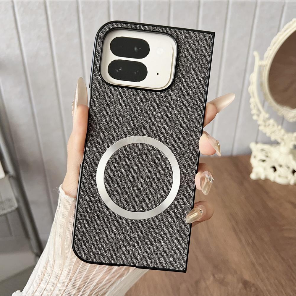 Магнитный кожаный чехол без рисунка Magsafe для Google Pixel 10 Pro Fold pixel10 pro fold Тканевая крышка для беспроводной зарядки