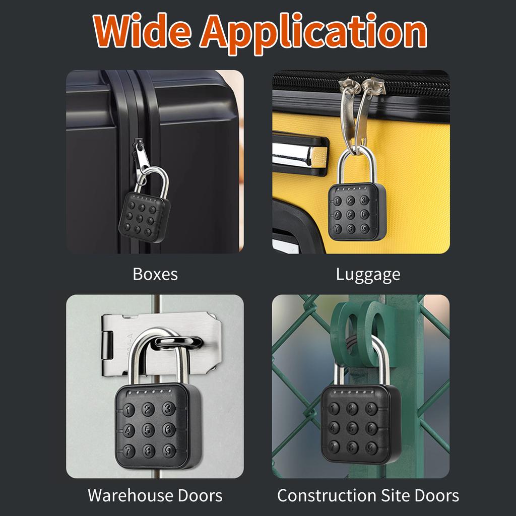 Combination Lock for Locker 6 Digit Waterproof Smart Code Padlock for Outdoor Use Combo Padlock for