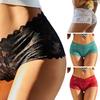 Women Panties Hollow Out Lace Mid Waist Soft Breathable Anti-septic Soilid Color Elastic See-through Lady Underpants Briefs Underwear
