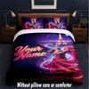 Valentine Love Theme Custom Text Or Name 3Pcs Bedding Set,1 Flat Sheet & 2 Pillowcases Personalized Home Bedding