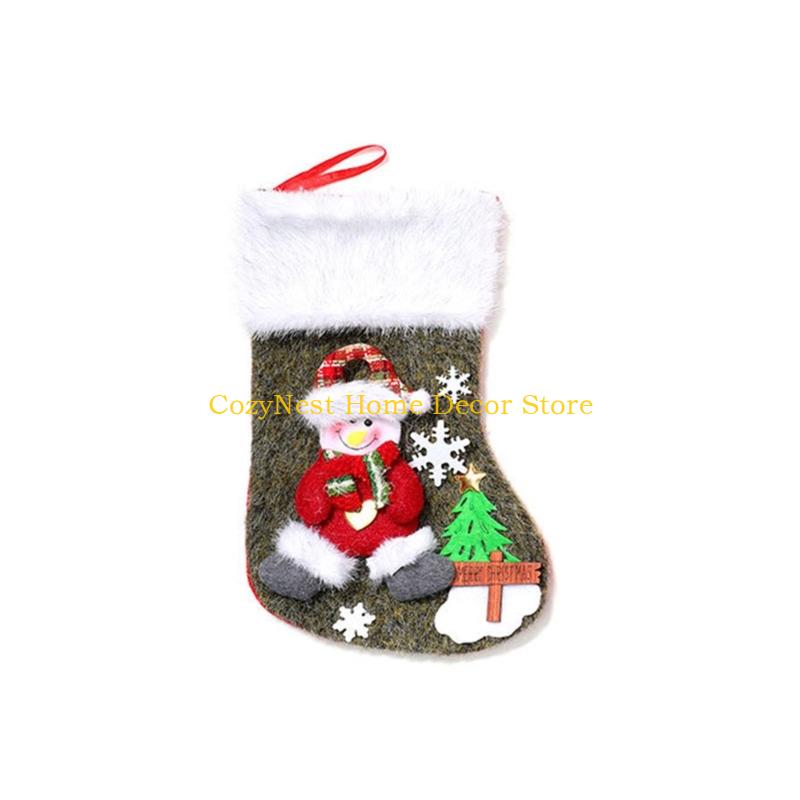 92MF Bear Christmas Stockings Christmas Tree Ornament Cartoon Christmas Hanging Socks