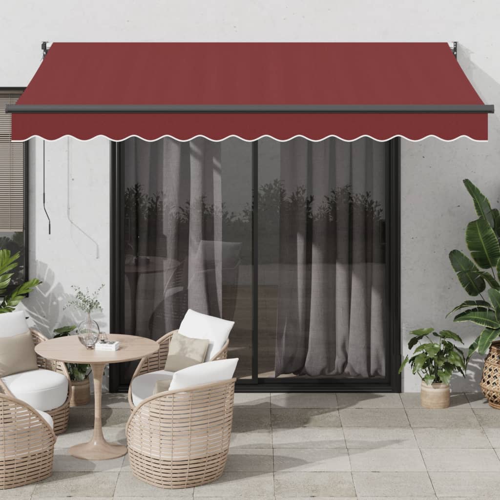 Manual Awning Burgundy Red 350x250 cm