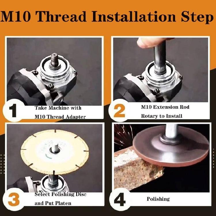 Удлинительный соединительный стержень из нержавеющей стали M14 на M10 для угловой шлифмашины 100/125