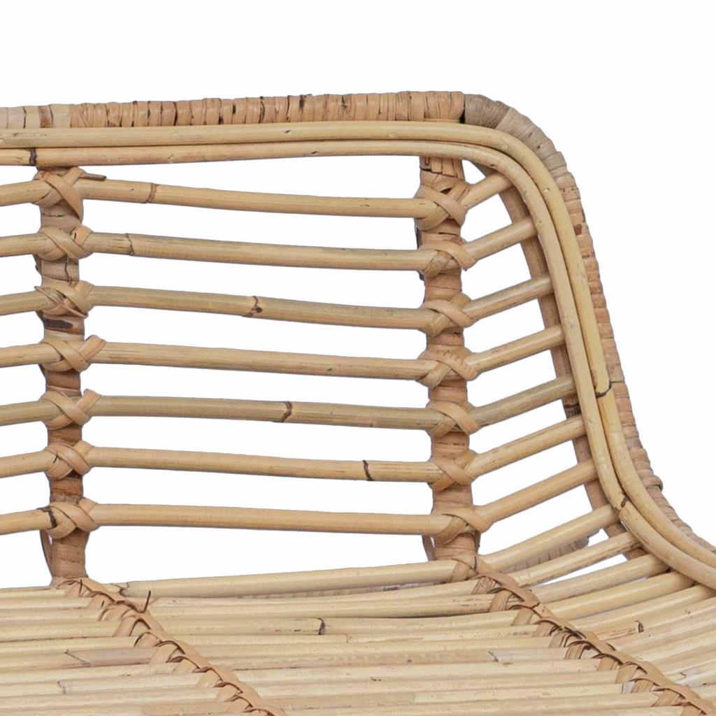 Bar Stool Set of 2 Natural 44 x 45 x 76 cm Rattan and Steel