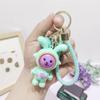 Funny Finger-guessing Game Keychain Creative Rabbit Pendant Face-changing Keyring  Backpack Decor