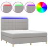VidaXL Slat Bed Base with Mattress and LED, Upholstered Bed, Double Bed, Adult Bedroom Interior Bed, 3135453