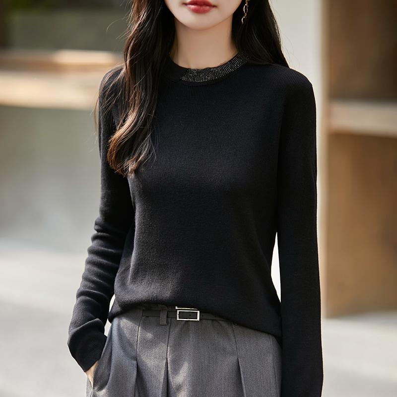 Женский кашемировый свитер Qinghe кашемир 50% шерсть 50% шелк Женский осенне-зимний кашемировый свитер мягкий и теплый
