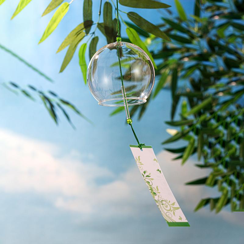 Japanese Wind Chime Sakura Glass Wind Chime Kawaii Room Decor Cherry Blossom Wind Bell Home Door Bell Wall Hanging Outdoor Decor