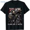 Fashion Anime Skul The Born To Shit Forced 2 Wipe Print O-Neck TShirt Retro Hip Hop Clothing Oversized Unisex Casual T-Shirt