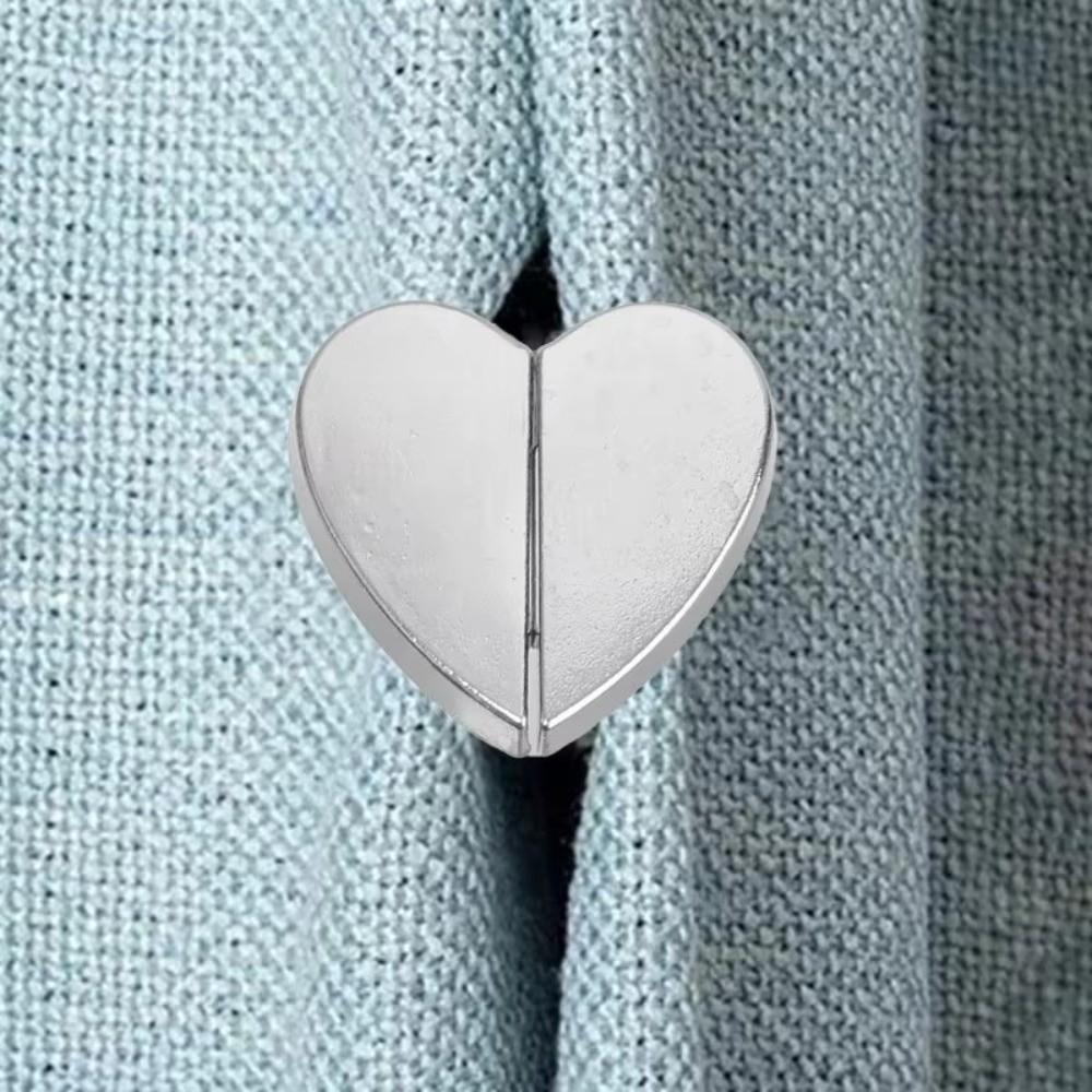 8PCS Anti-Slip Magnetic Curtain Buckle Heart-Shaped Detachable Snap Hooks Curtain Clips Bathroom