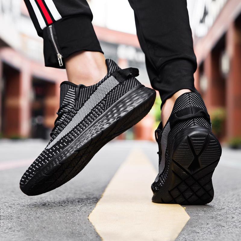 Мужская обувь большого размера 38-48, сверхлегкие кроссовки с дышащей сеткой и летающей тканью
