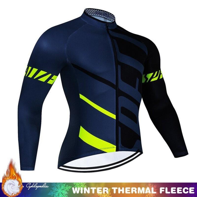 Thermal Fleece Cycling Jersey Pants Set Men Women Winter Bike Riding Gear