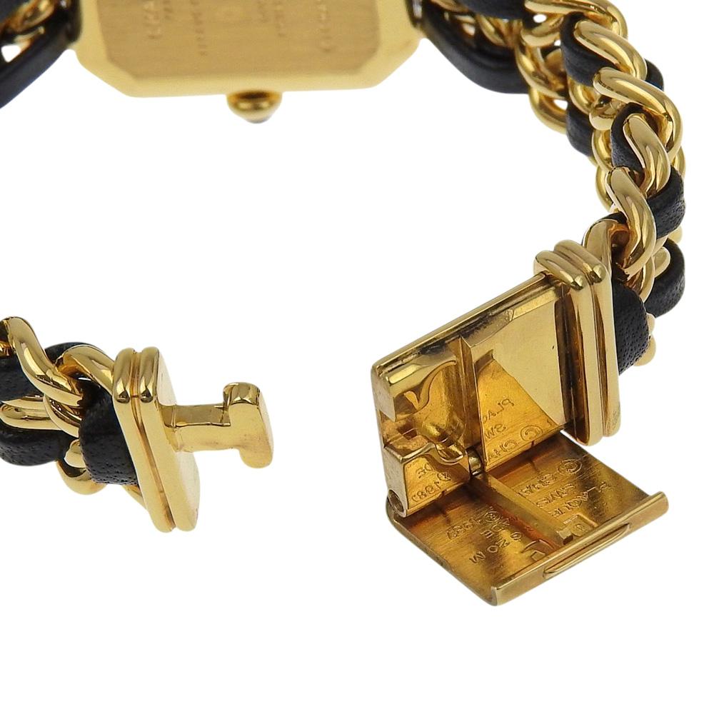 Chanel Часы Premiere S H0001 черный циферблат Позолоченные/кожаные Кварцевые Аналоговый дисплей Женские Б/У
