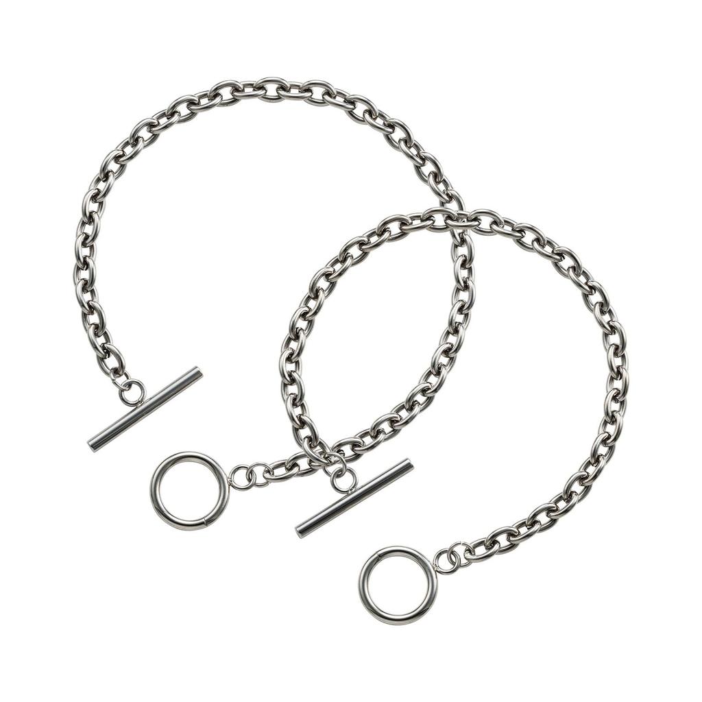 Парный браслет набор из 2 каминных пар из хирургической нержавеющей стали гипоаллергенный унисекс унисекс 18 см 21 см [Белый клевер] и 4SBR041SV и 4SBR041SV