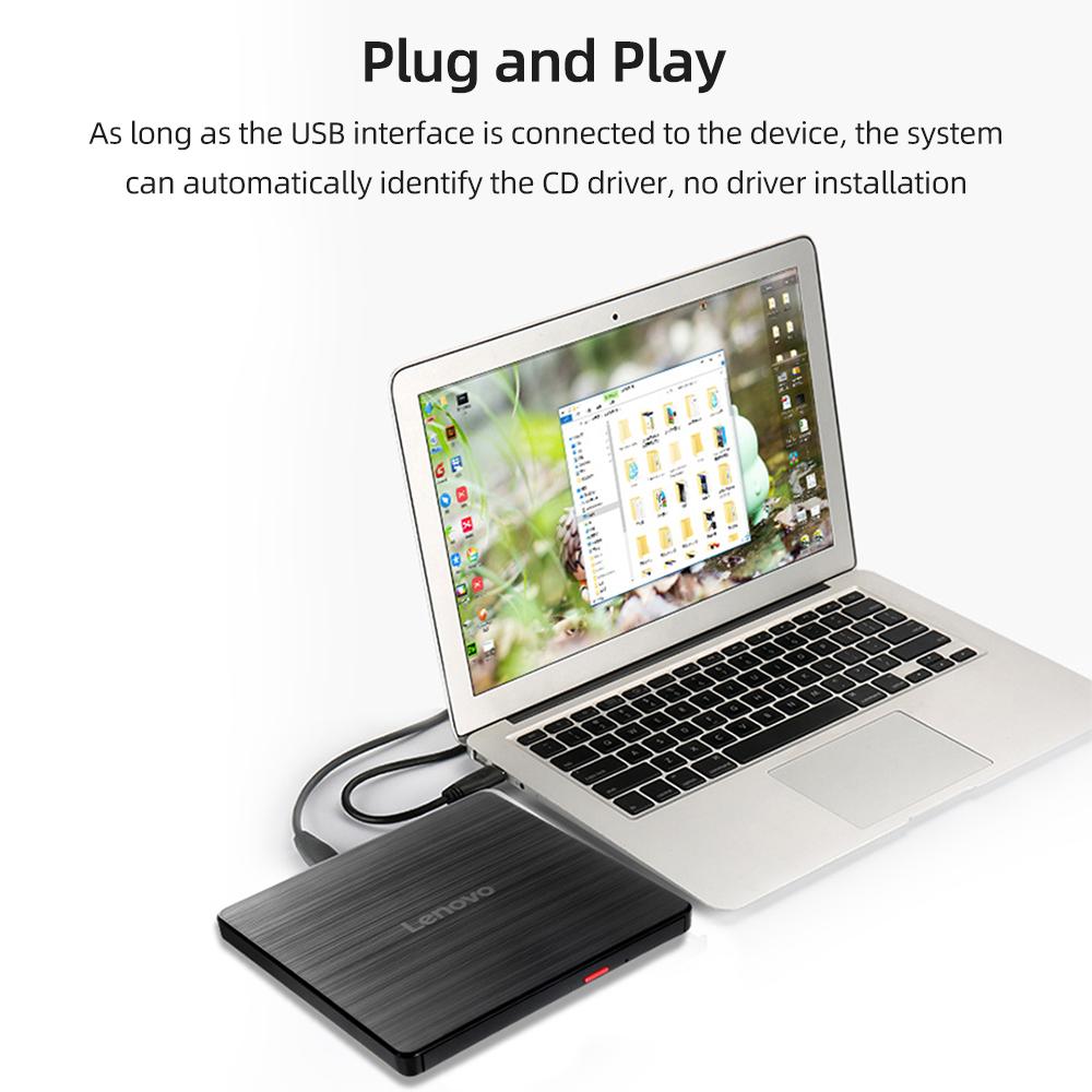 Lenovo GP70N USB2.0 Внешний оптический привод DVD-рекордер Компактный дизайн Поддержка чтения и записи