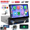 Reakosound 8 Core 1 Din Universal Android Car Radio GPS Navigation 7" IPS Retractable Screen Multimedia Player 4G Carplay Stereo