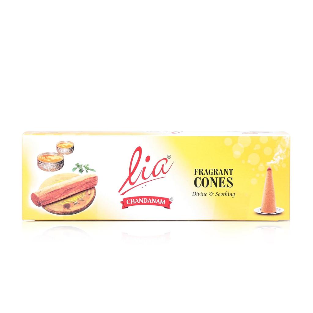 Cycle Pure Lia Chandanam Ароматные сухие конусы Дхуп Упаковка 1 шт. с бесплатным держателем для Пуджи, Медитации, Ритуалов 64N