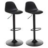 Set of 2 Scandinavian Style Decorative Bar Stools "Aiko" Atmosphera - Black