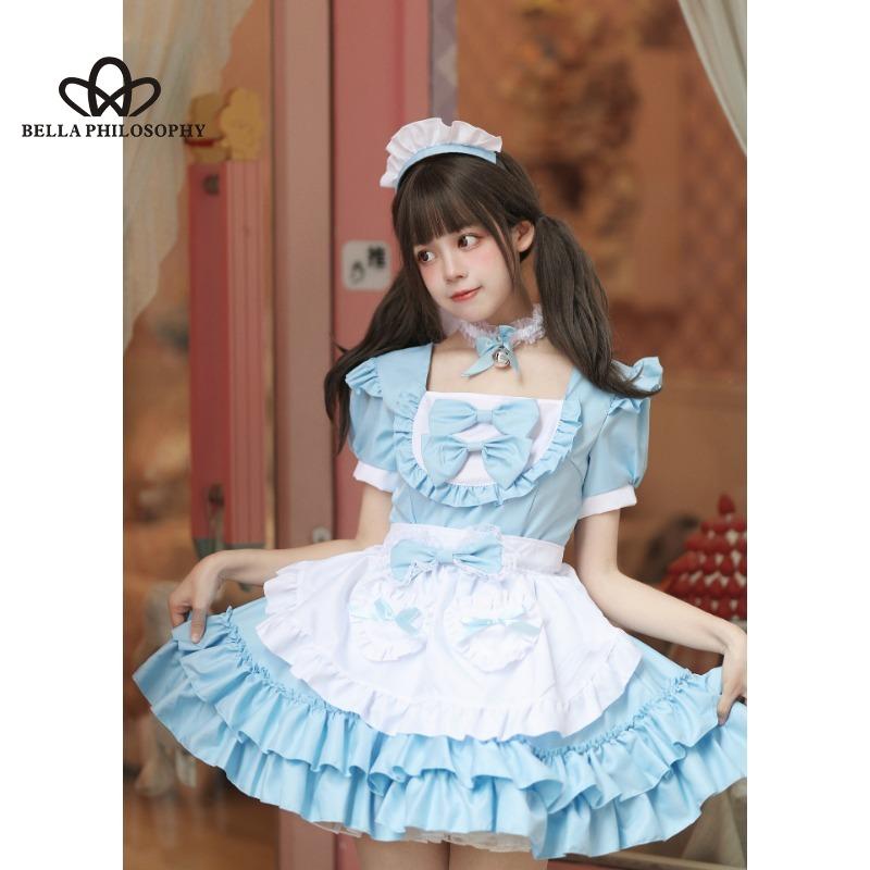 Косплей в японском стиле, милая одежда для горничной, платье, чисто розовая униформа горничной, костюм для косплея, короткая юбка, костюм для костюма