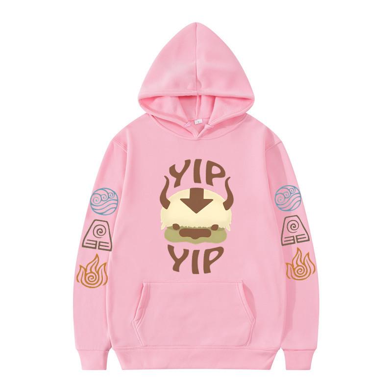 Толстовка с капюшоном «Аватар: Легенда об Аанге» для мужчин и женщин, пара Аппа Иип Буквы Печатный Матовый Аниме Спортивный Топ