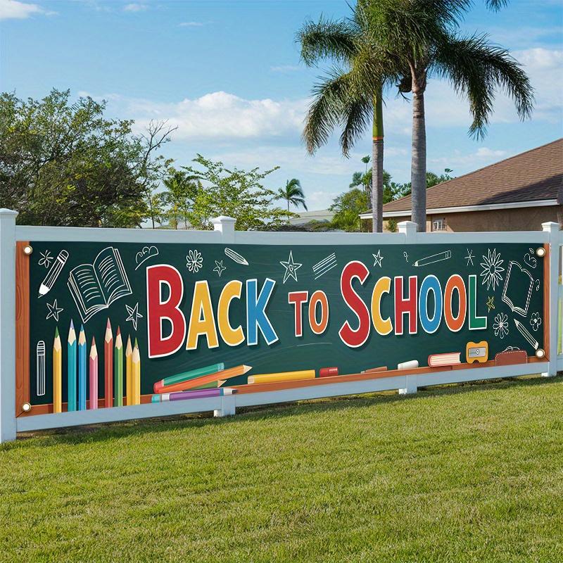 Welcome Back Holiday School Outdoor Banner 17x78in, Garden Fence Classroom Decor