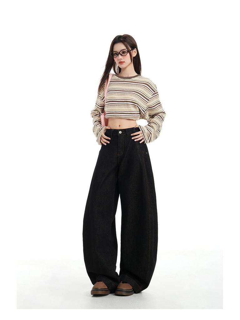 Vintage Scimitar Wide-Leg Jeans - New Autumn Cow Loose Fit Spicy Girl Design