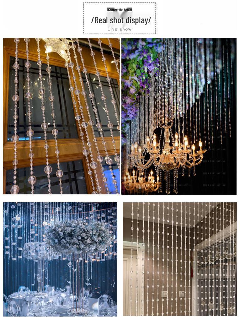 Акриловая хрустальная шторка из бусин для свадебного потолочного декора