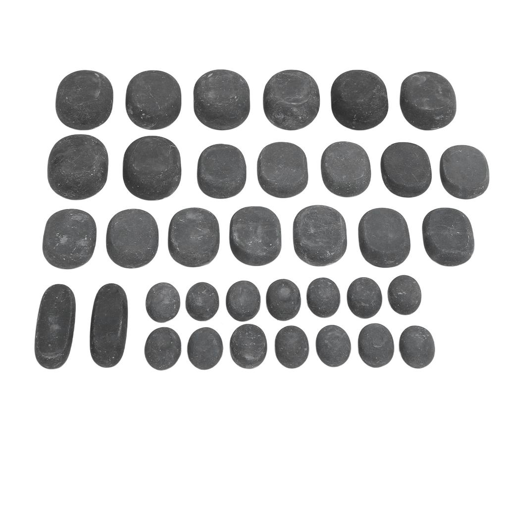 36 шт. набор базальтовых горячих камней 4 размера круглой формы для релаксации тела базальтовые горячие массажные камни для СПА