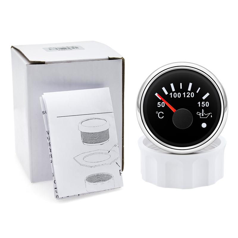 52MM Car Gauge Oil Temperature Gauge 50-150°C Digital Oil Temp Sensor 1/8NPT With Alarm For 12V 24V Car Boat Marine Motorcycle