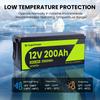 Аккумулятор Cyperocean 12В 200Ач LiFePO4 2560 Втч 200А BMS 6000+ Циклов Зарядки Расширяемый до 40,96 кВтч – Для автодомов, солнечных панелей и автономного использования