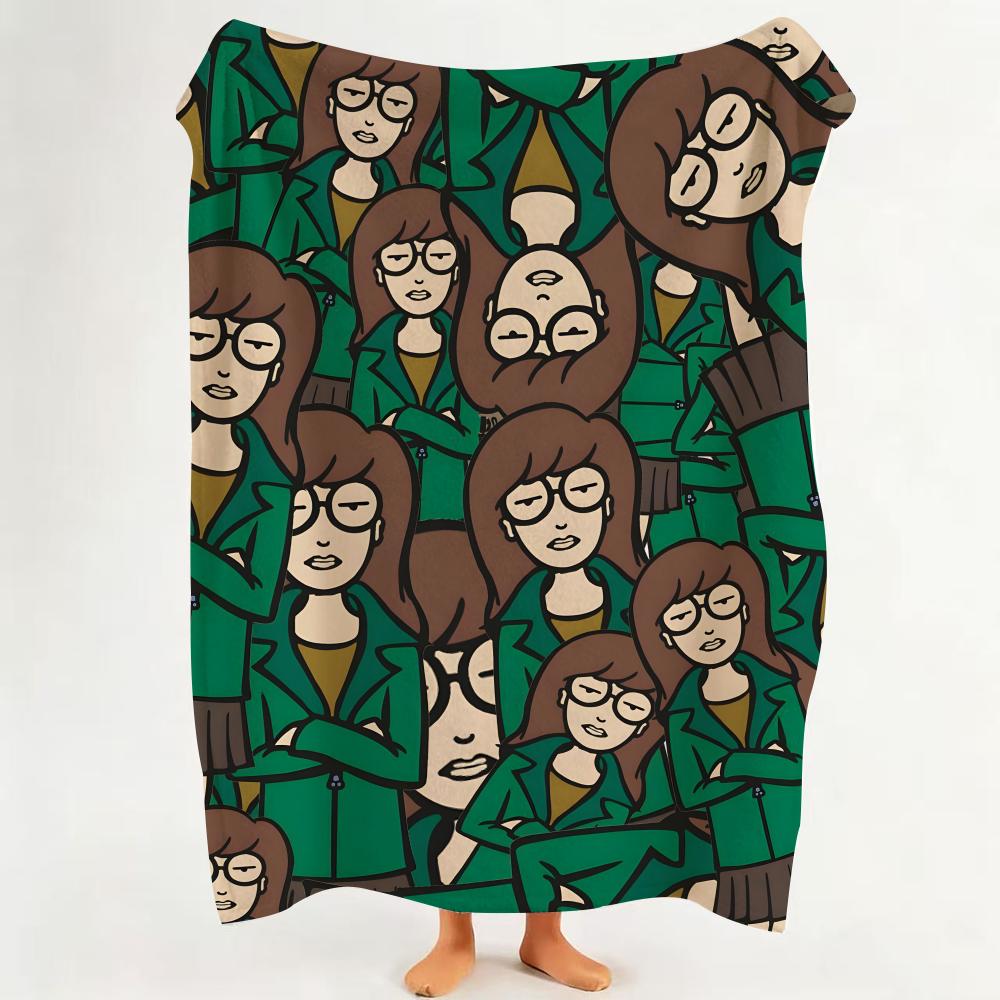cartoon D Daria T The S Series Throw Flannel Throw Blanket Suitable for Sofa Living Room Bedroom