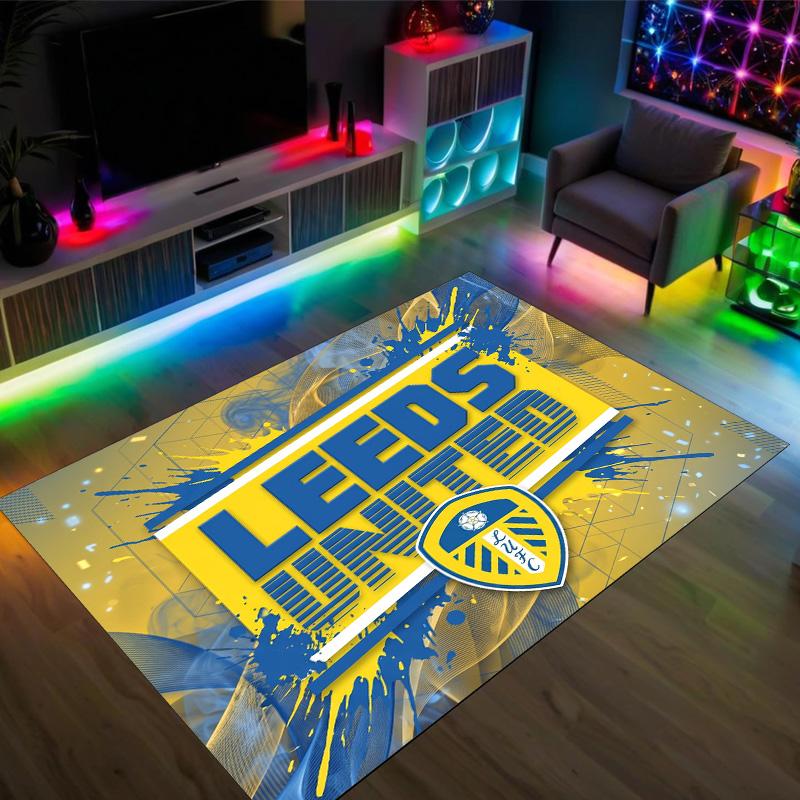 Футбольный дизайн Leeds United Хрустальный бархатный ковер Уютный Не?Нескользящий ковер с принтом для спальни, гостиной, прихожей
