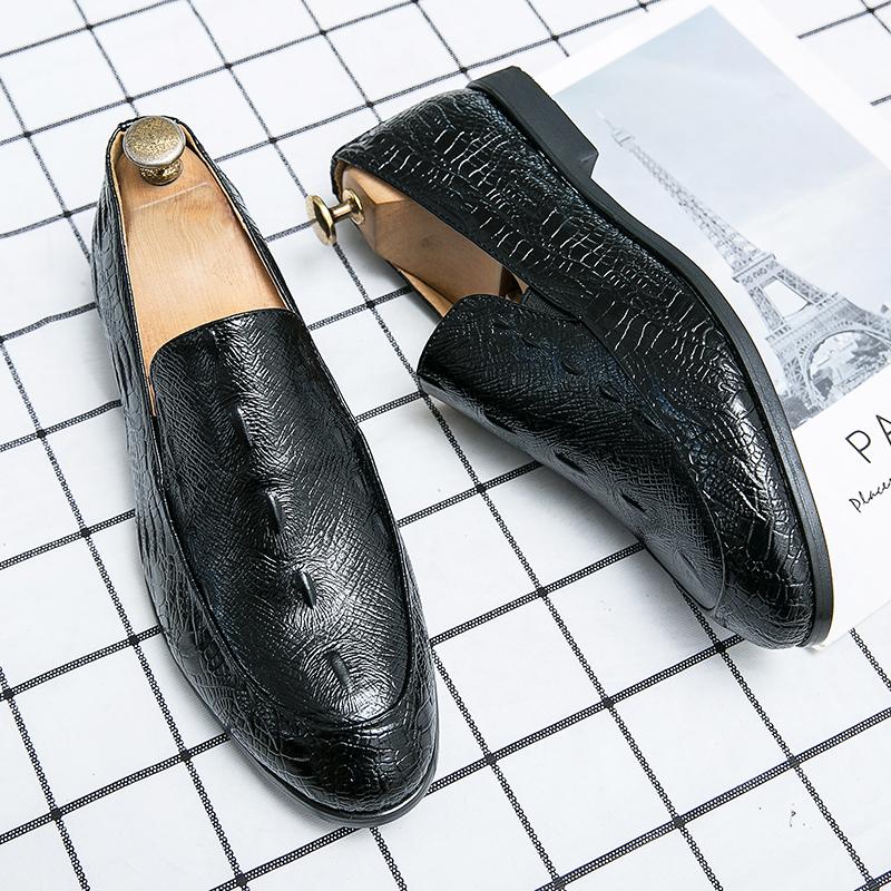 Mens Crocodile Leather Fashion Designer Business Luxury Dress Formal Wear-resistant Wedding Man Footwear Loafers Shoes for Men