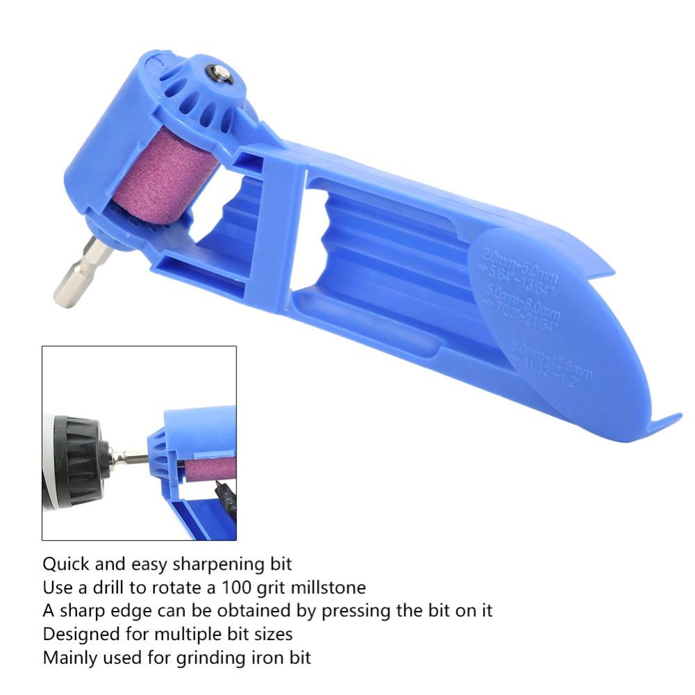 2pcs Blue /OrangeColor Portable Drill Bit Sharpener Drill Polishing