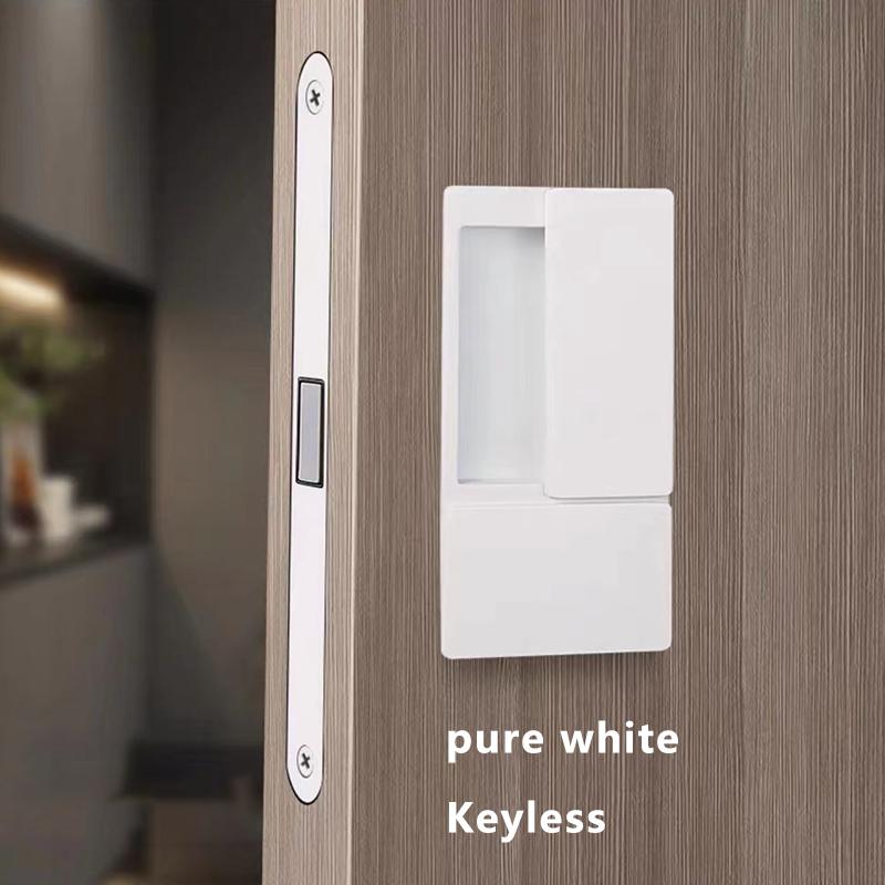 Новый стиль безручечный плоский замок современная спальня магнитная утопленная дверная ручка бесшумный Push And Pull невидимый раздвижной дверной замок