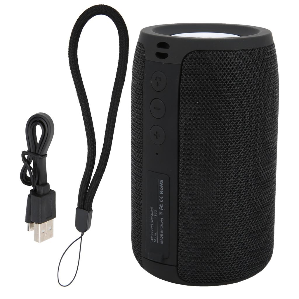 Wireless Bluetooth Speaker Portable Waterproof 2 Horns Stereo Loudspeaker with USB CableBlack
