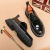 Fashion Italian Fashion Leather Shoes Moccasins For Men Casual Man Shoe Business Male Formal Pointed Fashion Wedding Black Thick Sole