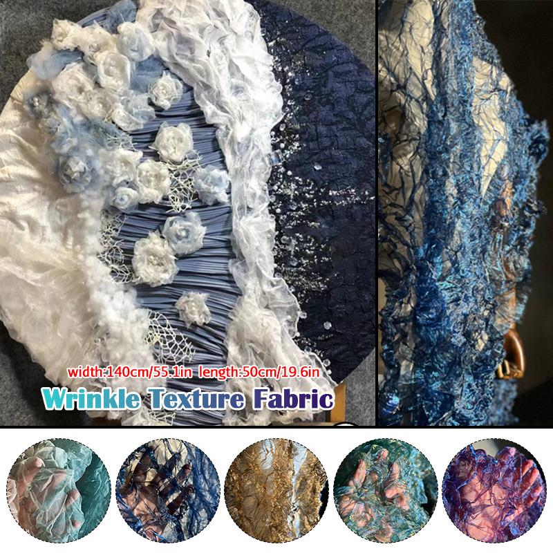 Градиентный цвет органза плиссированная мелкая гофрированная ткань для одежды витрина дисплей сценический фон свадебный декор дизайнерская ткань