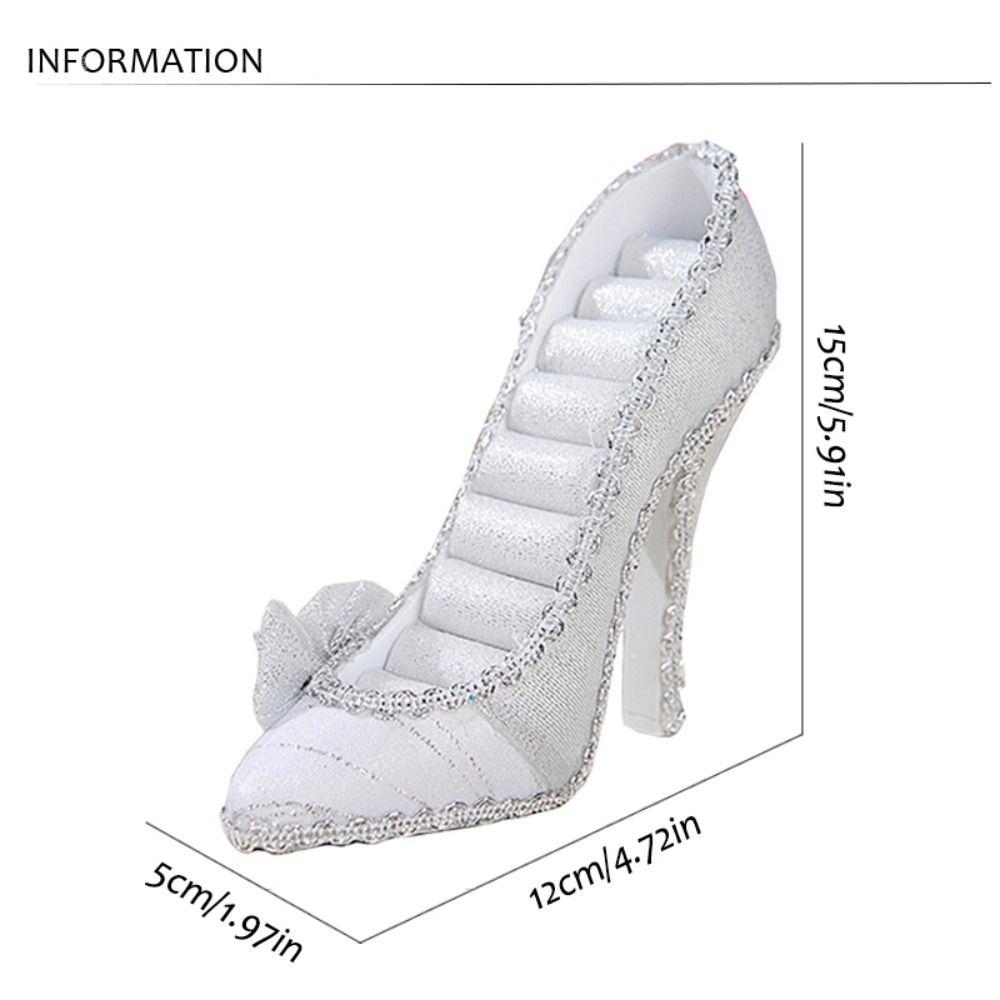 Элегантный бархатный стенд для колец, туфли на высоком каблуке, стойка для ювелирных изделий, дисплей для ювелирных изделий